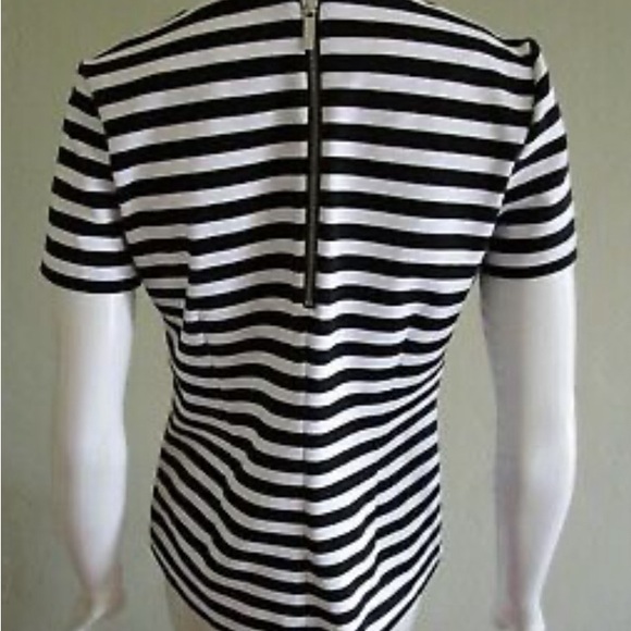 MICHAEL KORS Women’s Horizontal Stripe Ponte Top in Black & White ~Size L - Picture 3 of 6